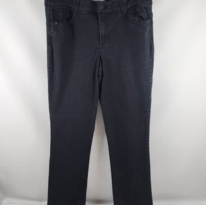 Democracy Womens Ab Solution Elastic Waist Black Jean Plus Size 16 (36X32)